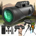 Monocular Telescope 8x Magnification Phone Adapter & Tripod