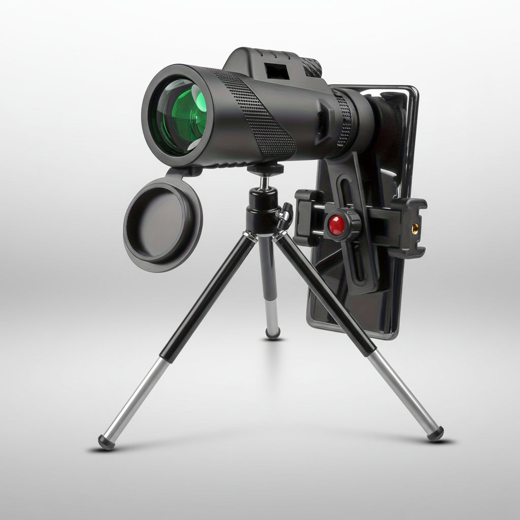 Monocular Telescope 8x Magnification Phone Adapter & Tripod