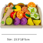 Montessori Kitchen Toy Set Eco Wood Velcro Slicing