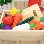 Montessori Kitchen Toy Set Eco Wood Velcro Slicing