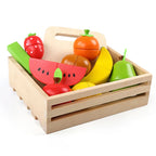 Montessori Kitchen Toy Set Eco Wood Velcro Slicing