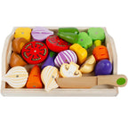 Montessori Kitchen Toy Set Eco Wood Velcro Slicing
