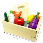 Montessori Kitchen Toy Set Eco Wood Velcro Slicing