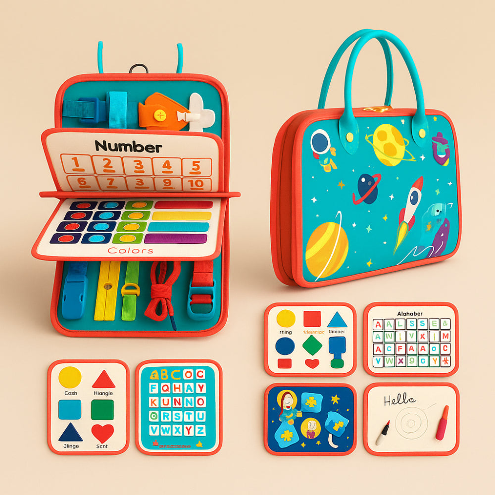 Montessori Sensory Board Textured Portable Felt Toolbox