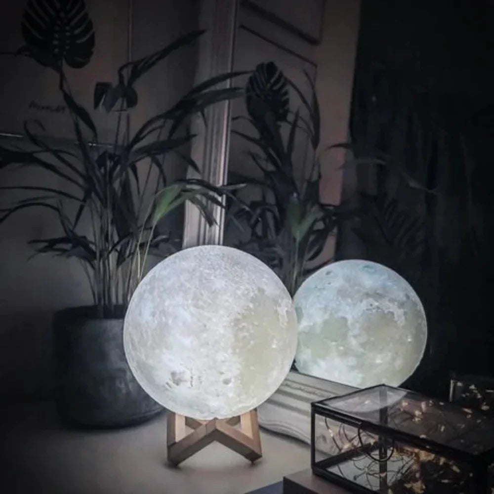 Moon Lamp 3D Printed Touch Control & Rechargeable