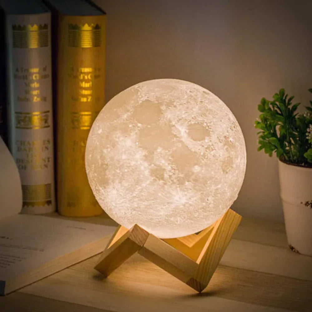 Moon Lamp 3D Printed Touch Control & Rechargeable