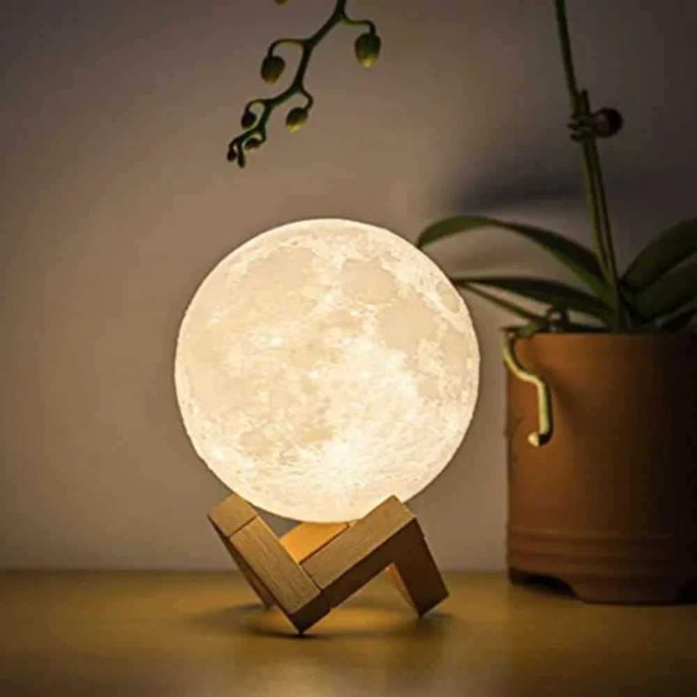 Moon Lamp 3D Printed Touch Control & Rechargeable