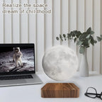 Moon Lamp Levitating Touch Control Wooden Base