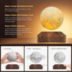 Moon Lamp Levitating Touch Control Wooden Base