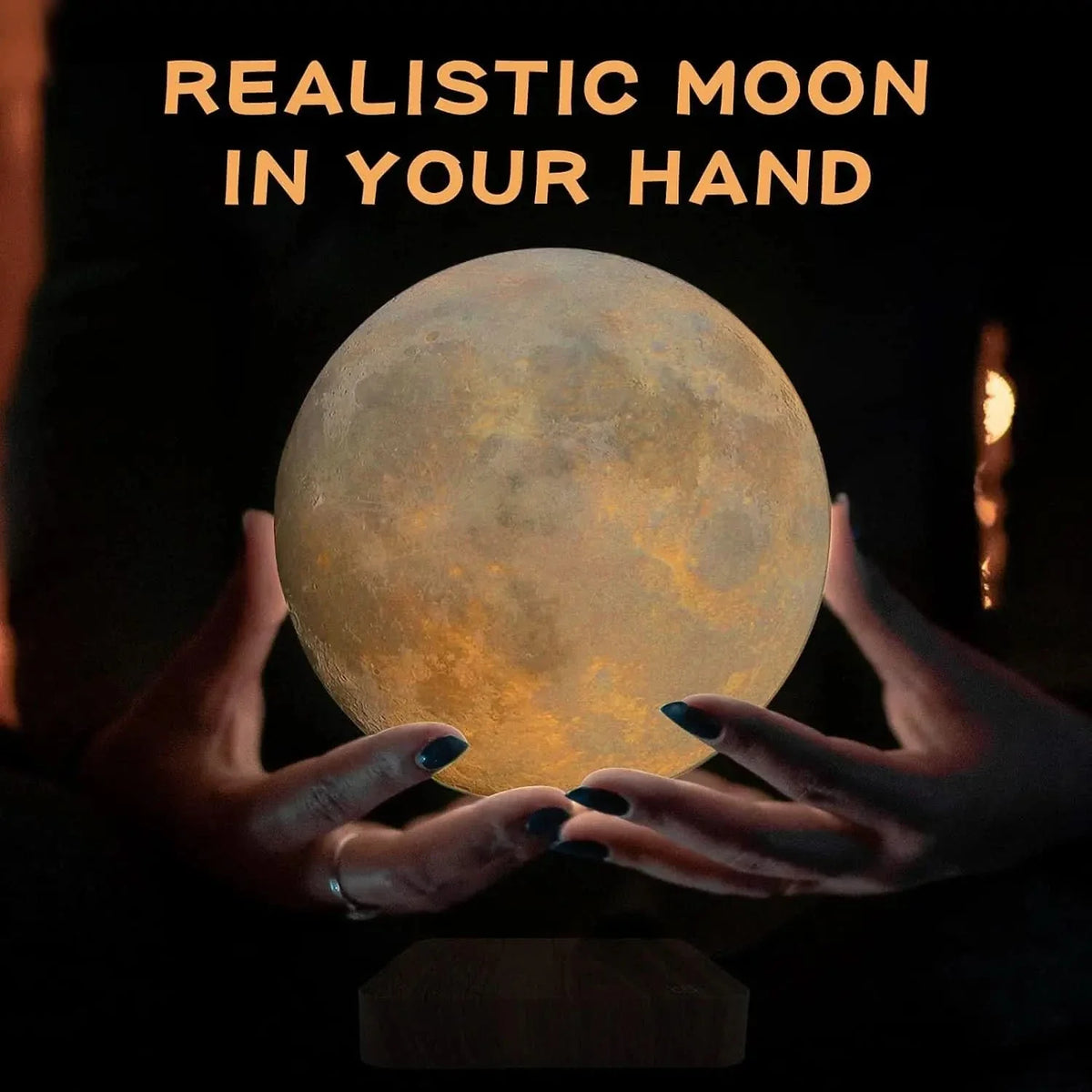 Moon Lamp Levitating Touch Control Wooden Base