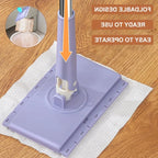 Mop Hands-Free Cloth Switching & 360° Swivel Foldable Handle