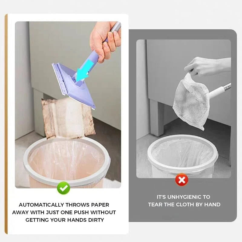 Mop Hands-Free Cloth Switching & 360° Swivel Foldable Handle