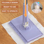 Mop Hands-Free Cloth Switching & 360° Swivel Foldable Handle