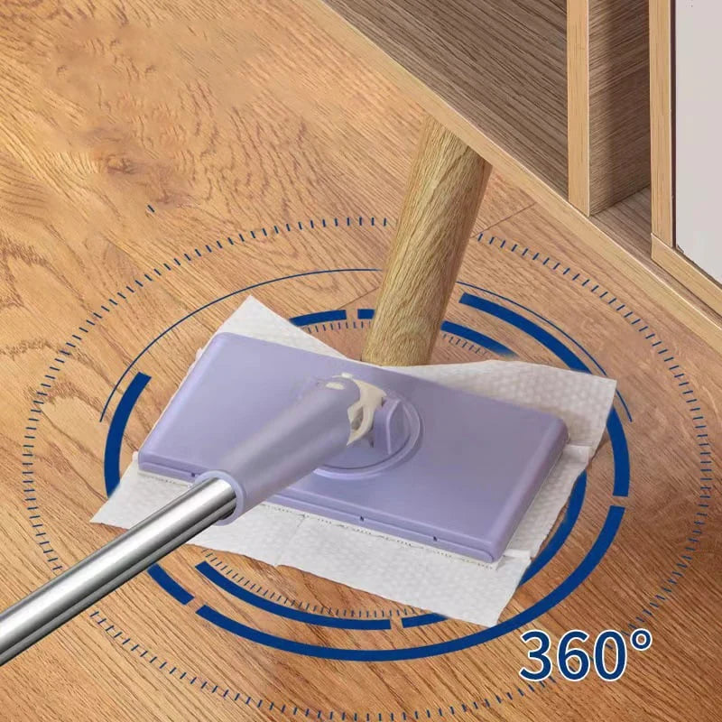 Mop Hands-Free Cloth Switching & 360° Swivel Foldable Handle