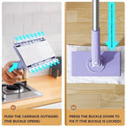 Mop Hands-Free Cloth Switching & 360° Swivel Foldable Handle