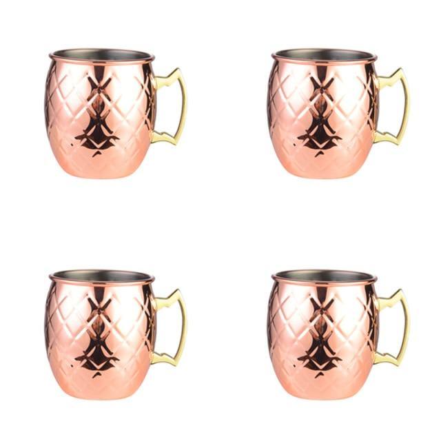 Moscow Mule Mug Stainless Steel Hammered, Diamond & Smooth