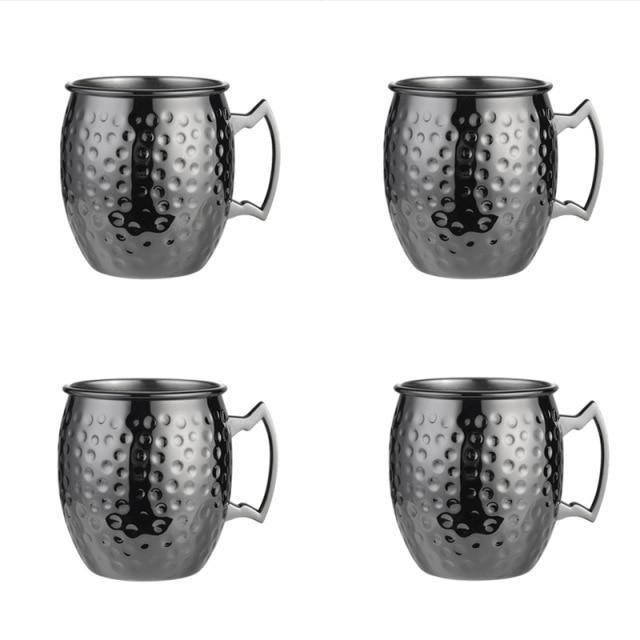 Moscow Mule Mug Stainless Steel Hammered, Diamond & Smooth