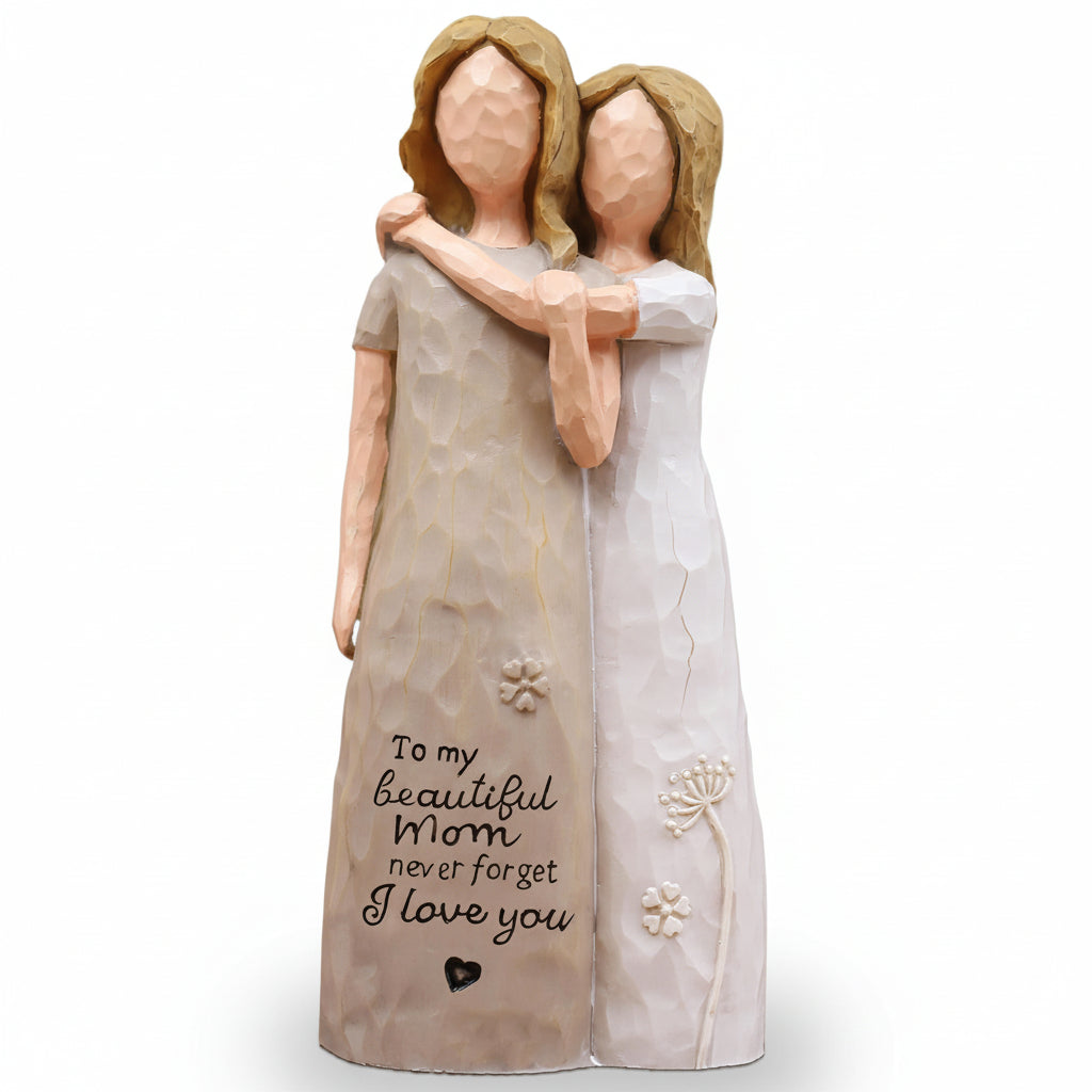 Mother Daughter Figurine Embrace Sculpture Tabletop Gift
