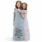 Mother Daughter Figurine Embrace Sculpture Tabletop Gift