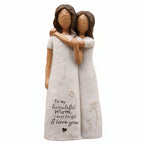 Mother Daughter Figurine Embrace Sculpture Tabletop Gift