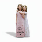 Mother Daughter Figurine Embrace Sculpture Tabletop Gift