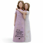 Mother Daughter Figurine Embrace Sculpture Tabletop Gift