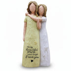 Mother Daughter Figurine Embrace Sculpture Tabletop Gift
