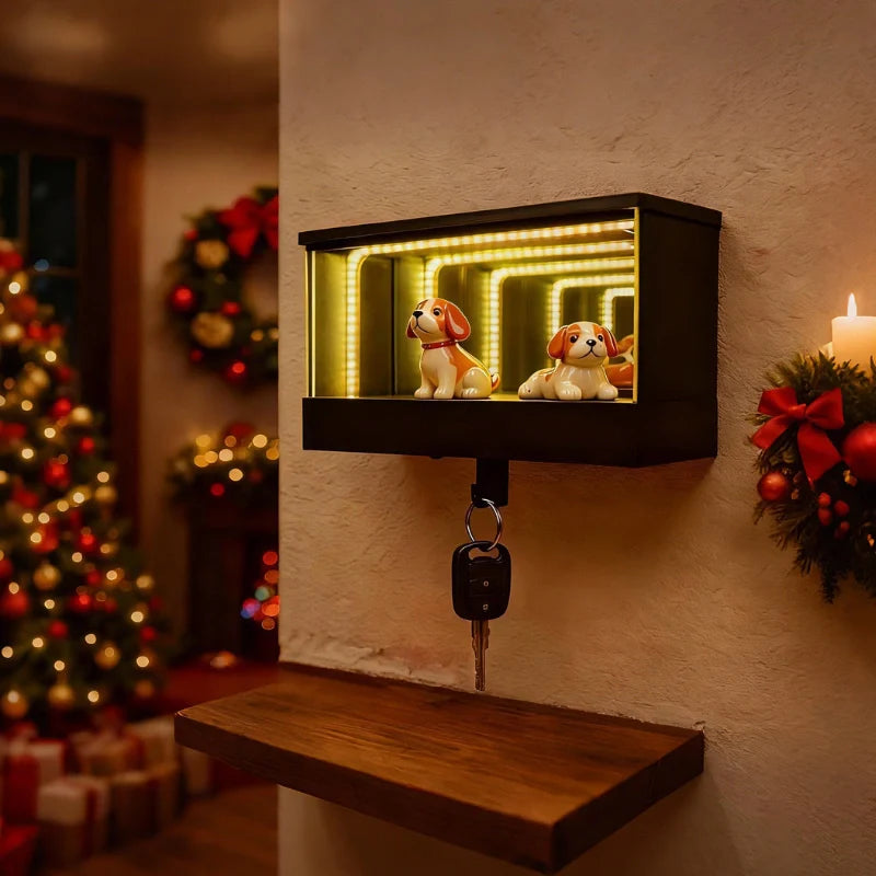 Motion-Activated Rechargeable Infinity Mirror Key Holder