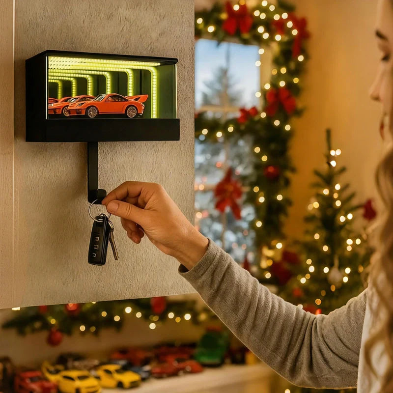 Motion-Activated Rechargeable Infinity Mirror Key Holder