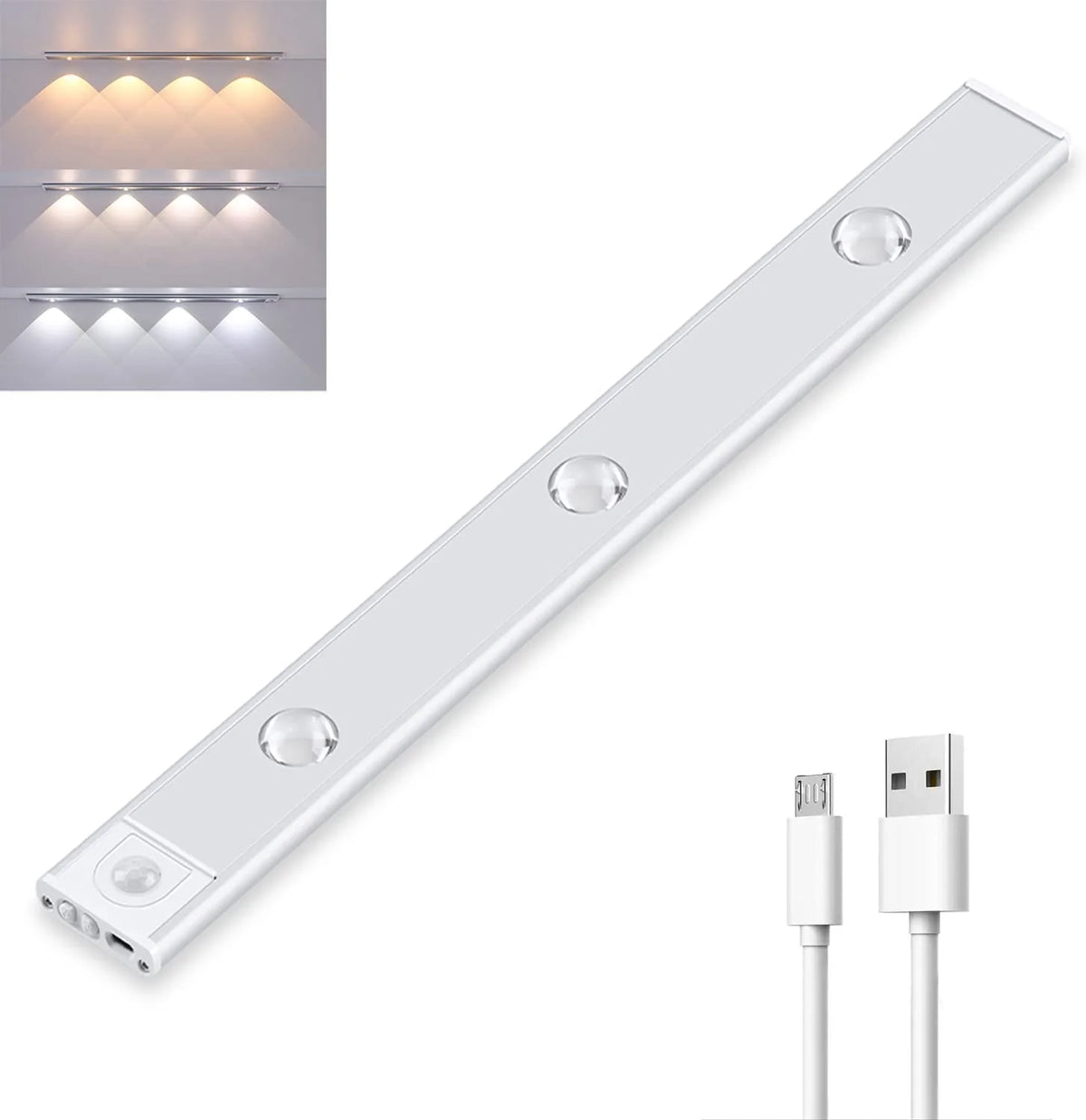 Motion Sensor LED Lamp Magnetic Mount Dimmable USB-C Rechargeable