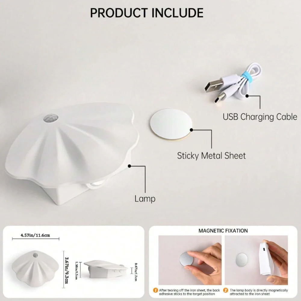 Motion Sensor LED Light USB Rechargeable Adjustable Color Temperature