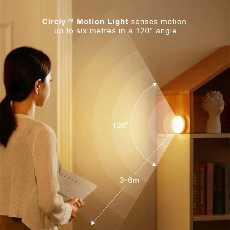 Motion Sensor Light Auto On/Off USB Rechargeable & Battery-Powered