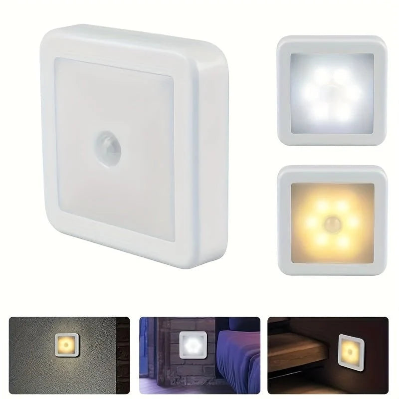 Motion Sensor Night Light Wall-Mounted Battery-Powered Warm & Cool