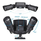 Motion Sensor Solar Light 600 Lumen IP65 Adjustable Heads