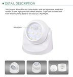 Motion Sensor Spotlight 360 Degree Rotatable Battery Powered