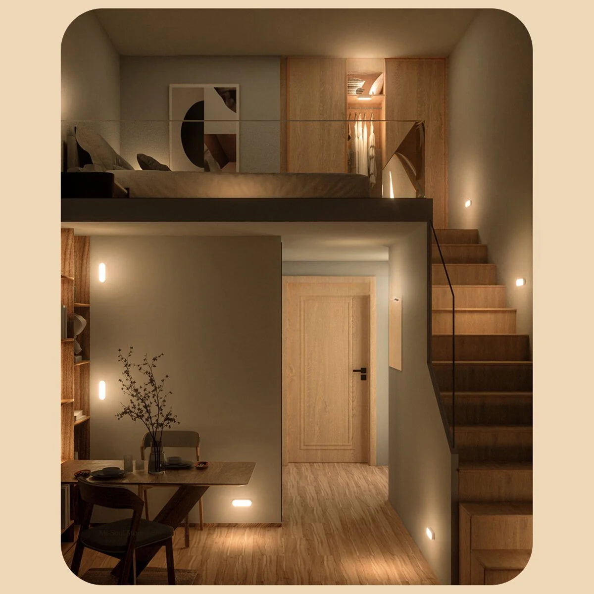 Motion Sensor Wall Light USB-C Rechargeable 30-Day Battery