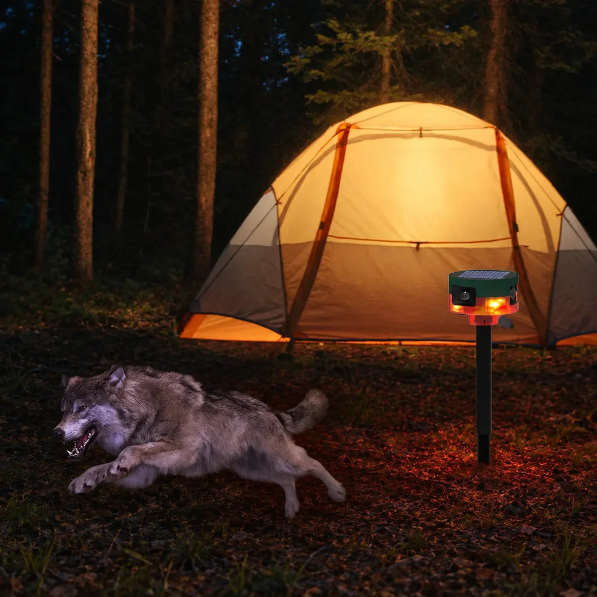 Motion Sensor Wildlife Repeller Solar-Powered 360° Coverage