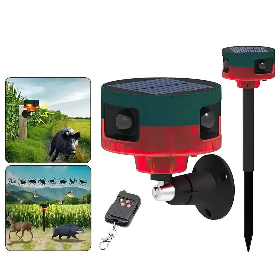 Motion Sensor Wildlife Repeller Solar-Powered 360° Coverage