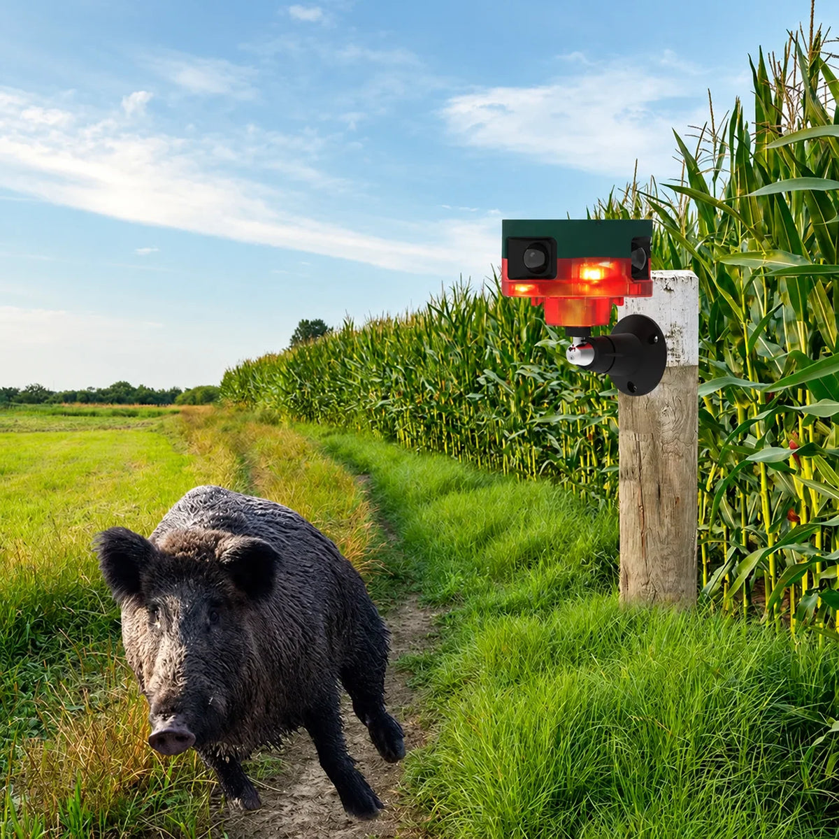 Motion Sensor Wildlife Repeller Solar-Powered 360° Coverage