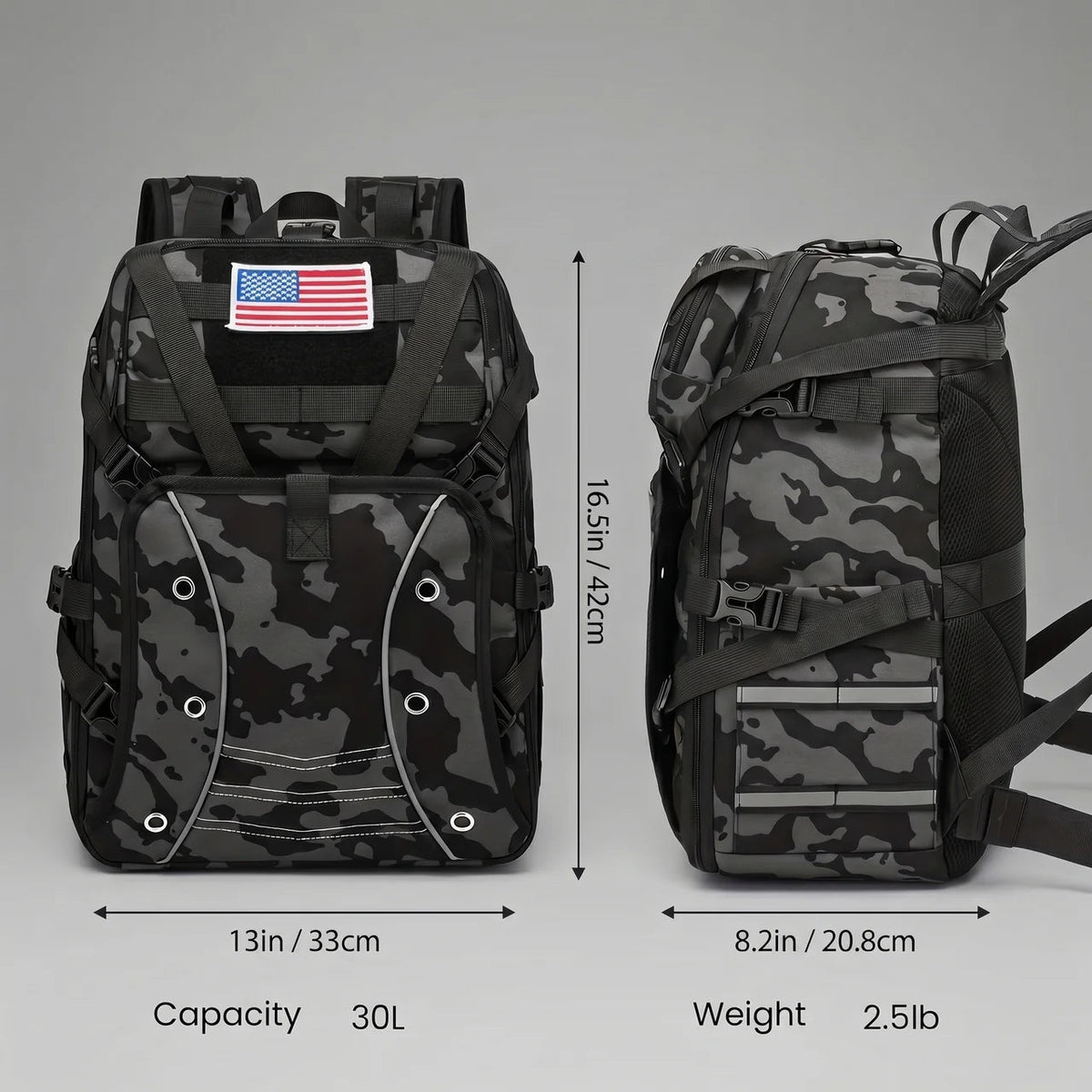 Motorcycle Backpack 30L Helmet Carry System & Laptop Compartment