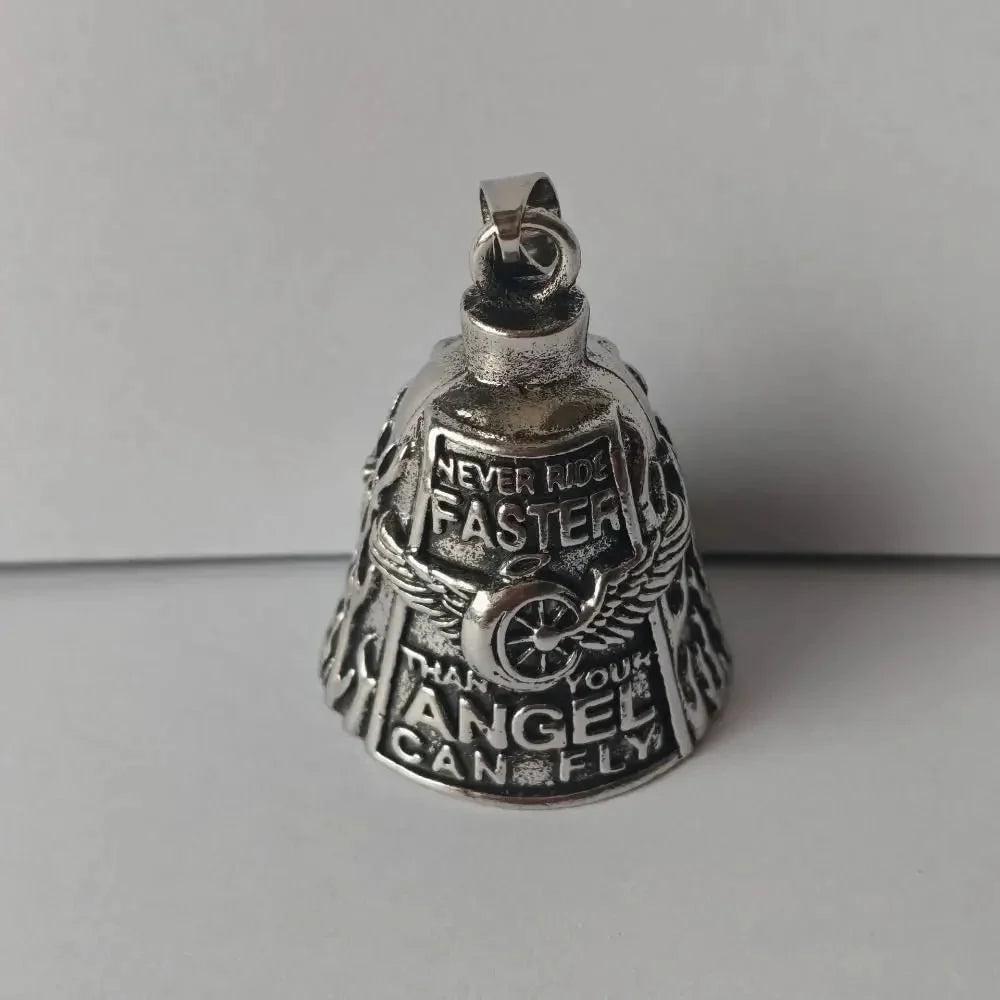 Motorcycle Bell Angel Wings Necklace & Keychain