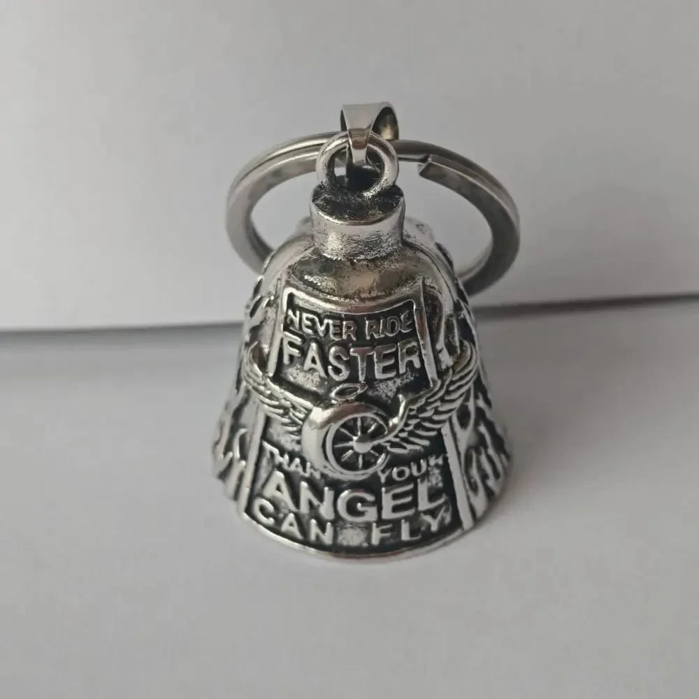 Motorcycle Bell Angel Wings Necklace & Keychain