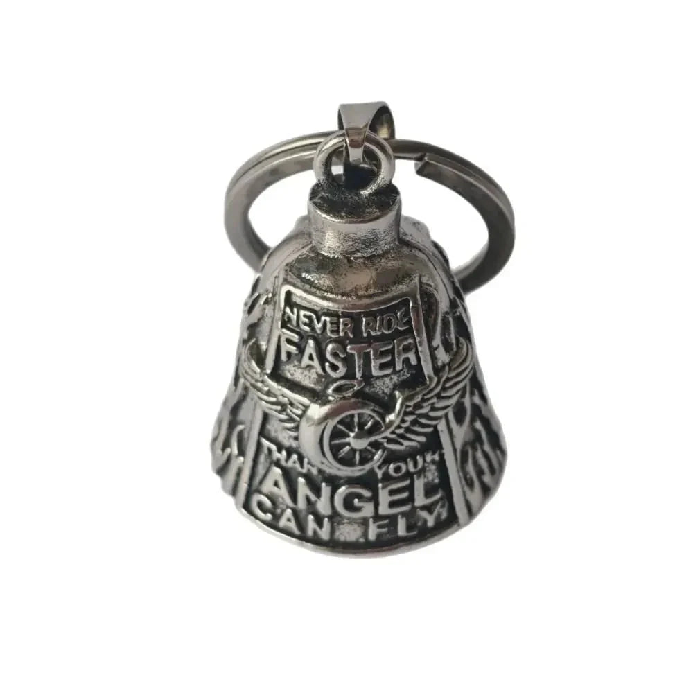 Motorcycle Bell Angel Wings Necklace & Keychain