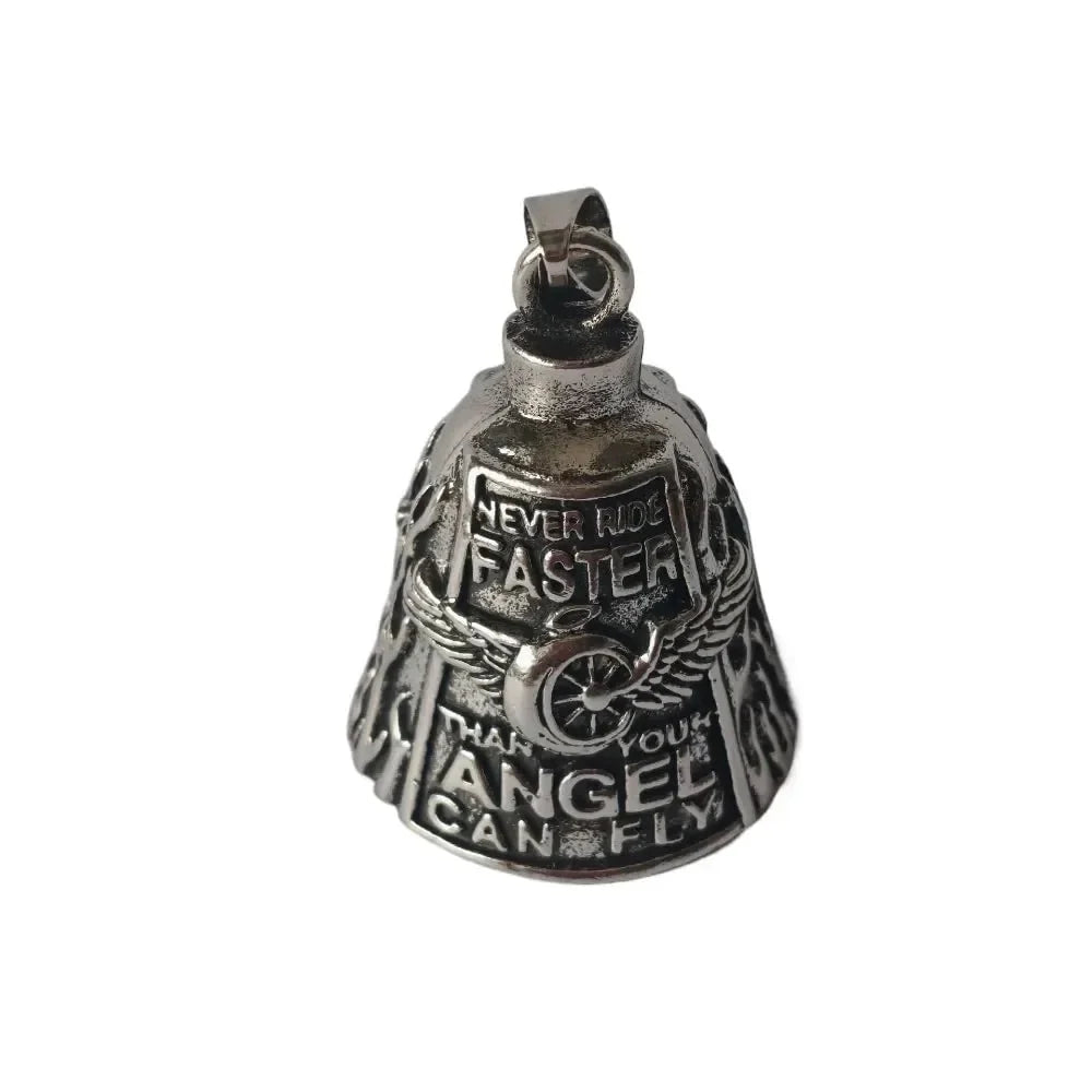 Motorcycle Bell Angel Wings Necklace & Keychain