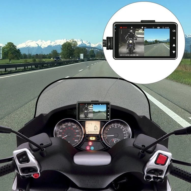 Motorcycle Dash Cam Dual Lens 170° HD & Waterproof