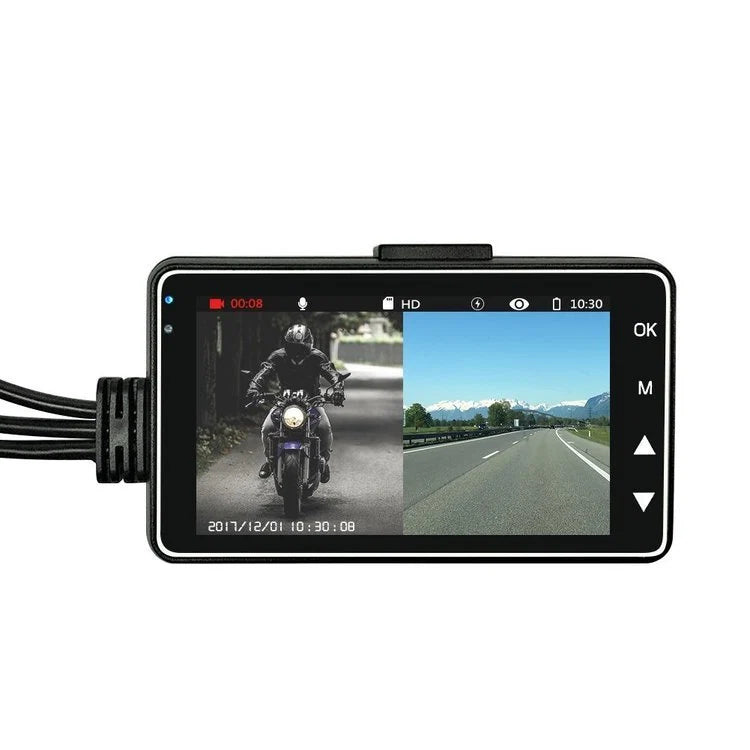 Motorcycle Dash Cam Dual Lens 170° HD & Waterproof