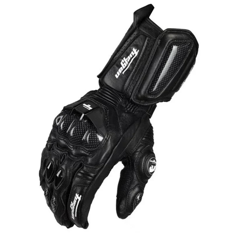 Motorcycle Gloves Carbon-Fiber Knuckles Cowhide Leather Waterproof & Windproof