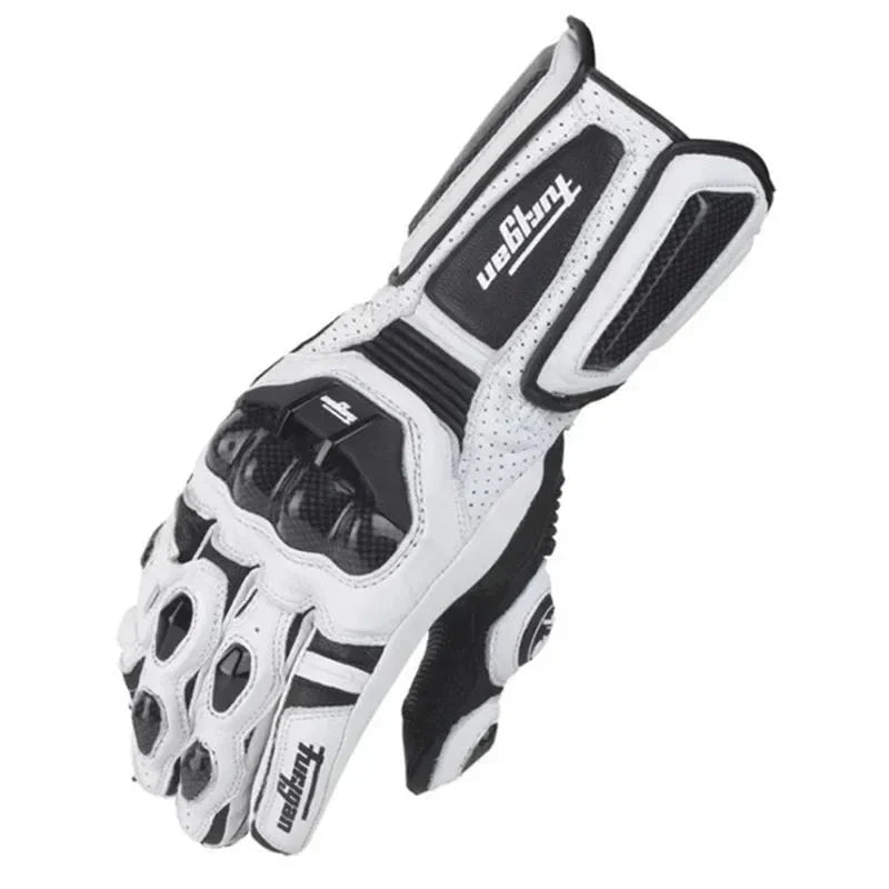 Motorcycle Gloves Cowhide Leather Carbon-Fiber Knuckles Waterproof