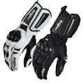 Motorcycle Gloves Leather Reinforced Knuckles Touchscreen-Compatible