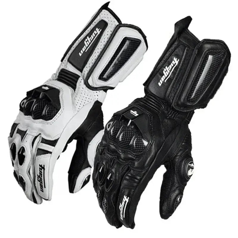 Motorcycle Gloves Leather Reinforced Knuckles Touchscreen-Compatible